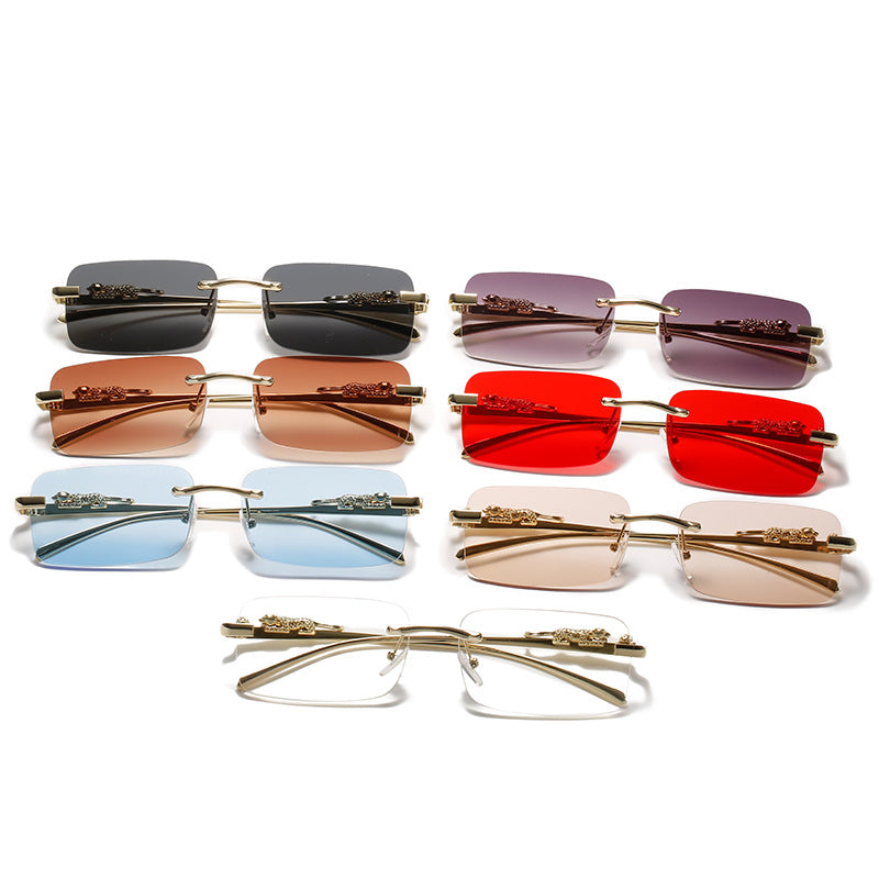 Men And Women Fashion Simple Square Frameless Sunglasses