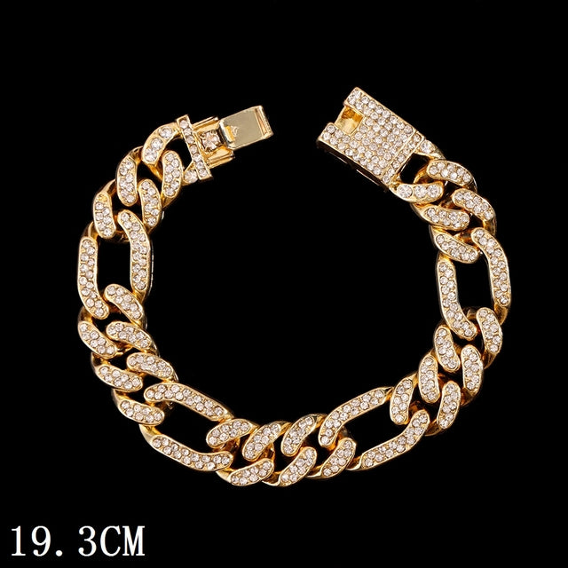 Luxury Iced Out Cuban Link Chain Bracelet