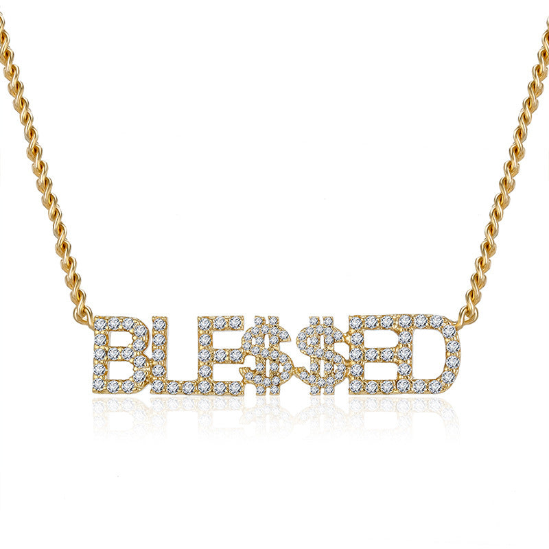 Full Diamond Name Letter Necklace