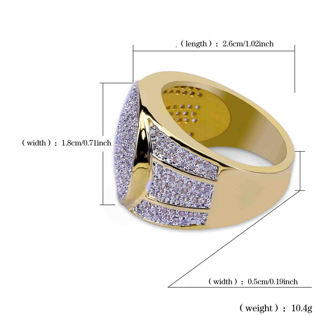 18k gold plated micro-set zircon ring