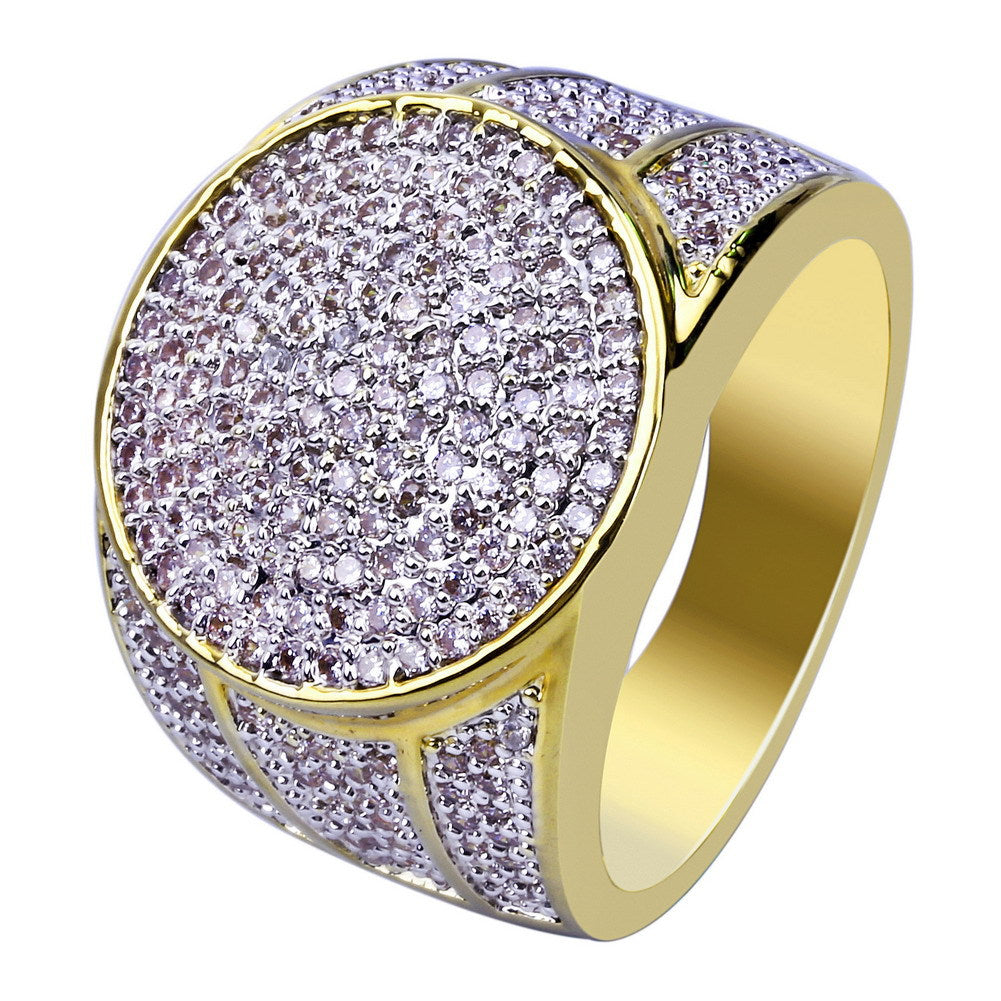 18k gold plated micro-set zircon ring