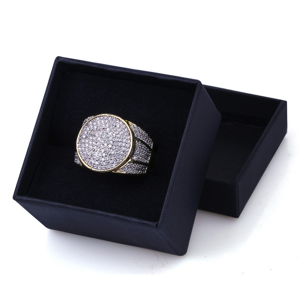 18k gold plated micro-set zircon ring