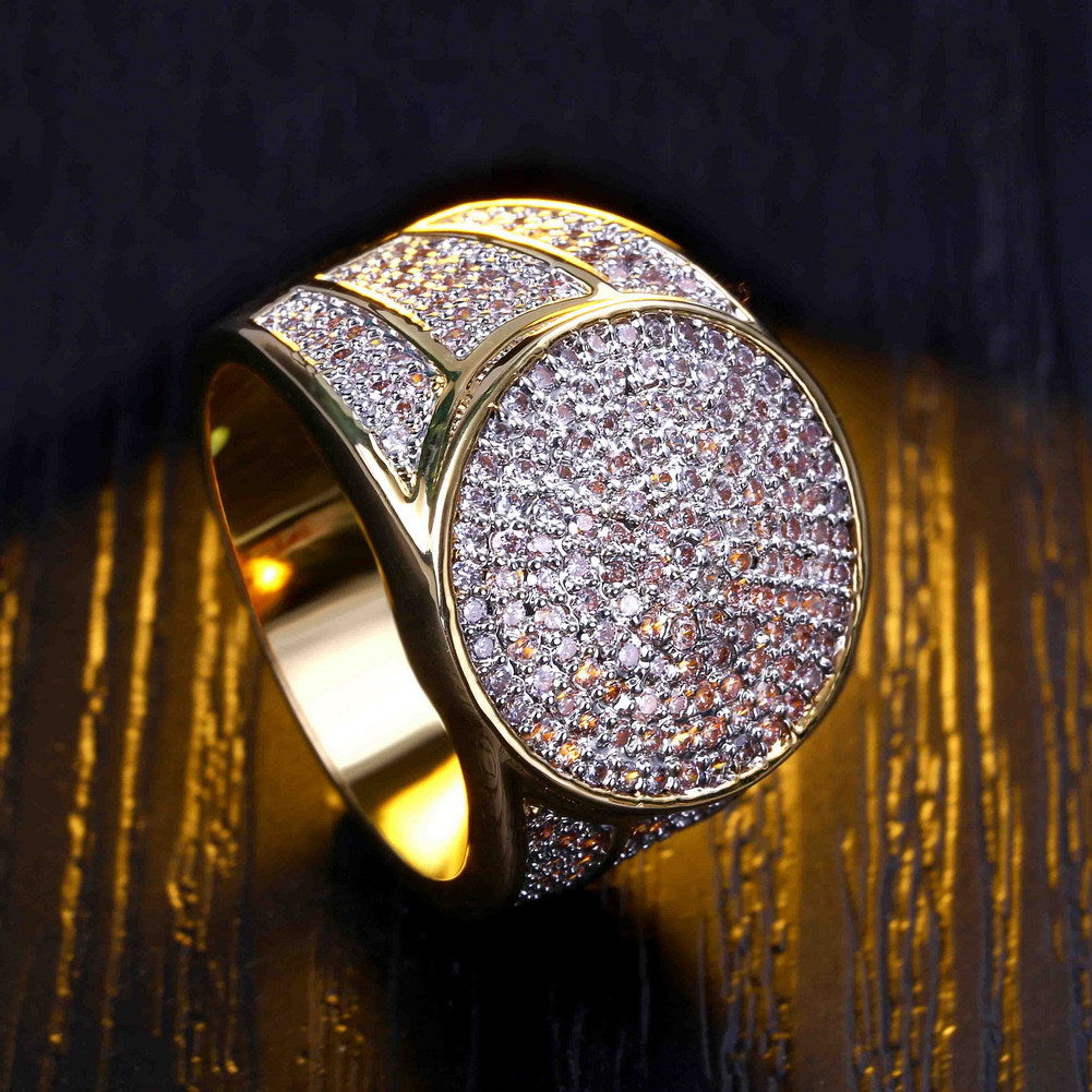 18k gold plated micro-set zircon ring