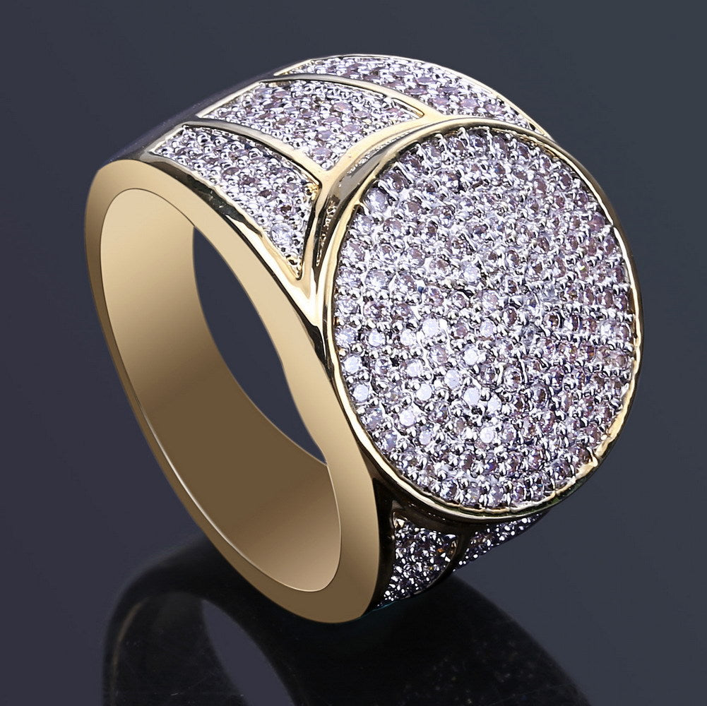 18k gold plated micro-set zircon ring