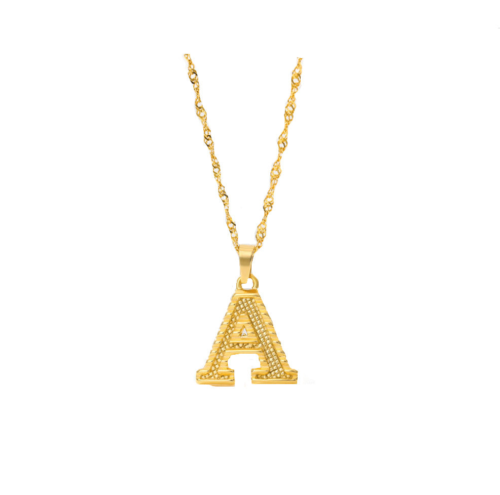 26 letters gold-plated pendant necklace