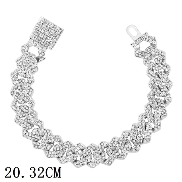 Luxury Iced Out Cuban Link Chain Bracelet