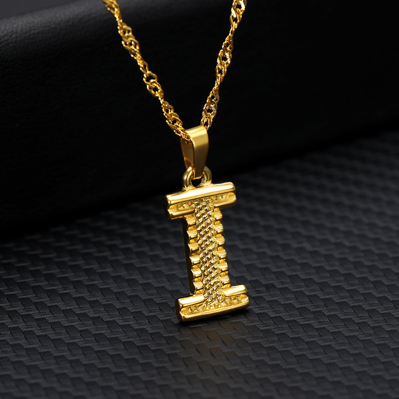 26 letters gold-plated pendant necklace